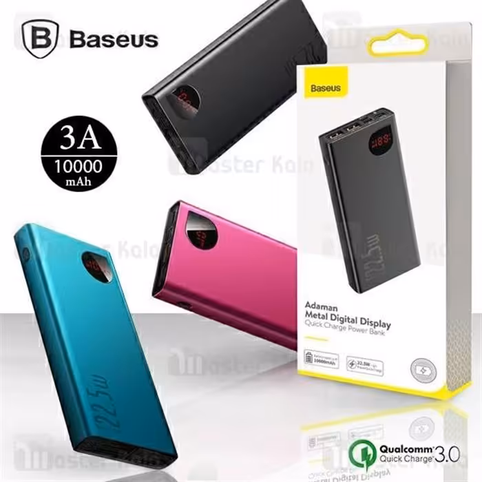 پاوربانک 10000 فست شارژ بیسوس Baseus Adaman Metal Digital Display QC3.0 PPIMDA-B0A