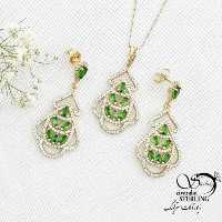 نیمست نگین سبز طرح جواهر برند ژوپینگ کد 15459