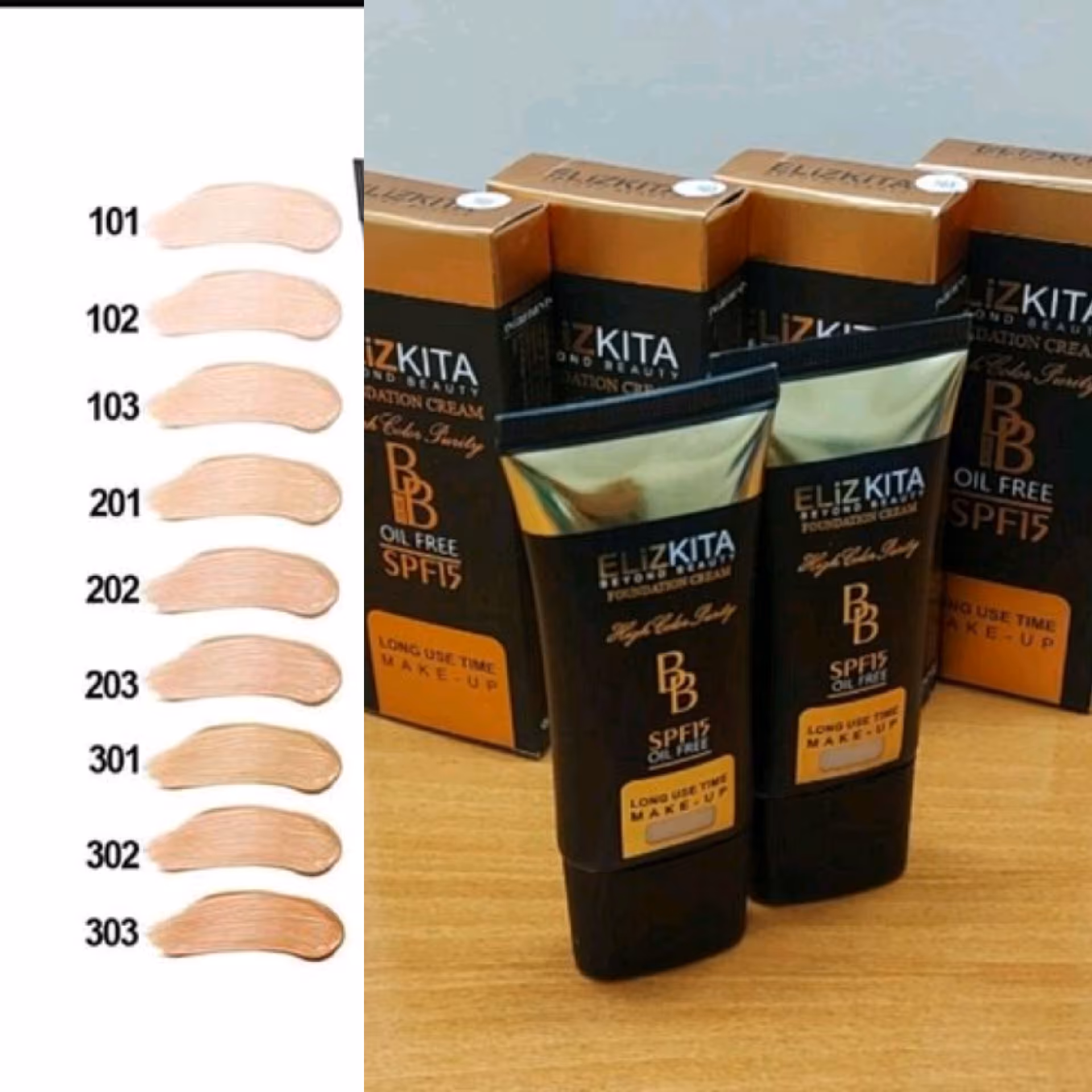کرم پودر تیوپی الیزکیتا Elizkita BB دارای ضد آفتاب و فاقد چربی 302
