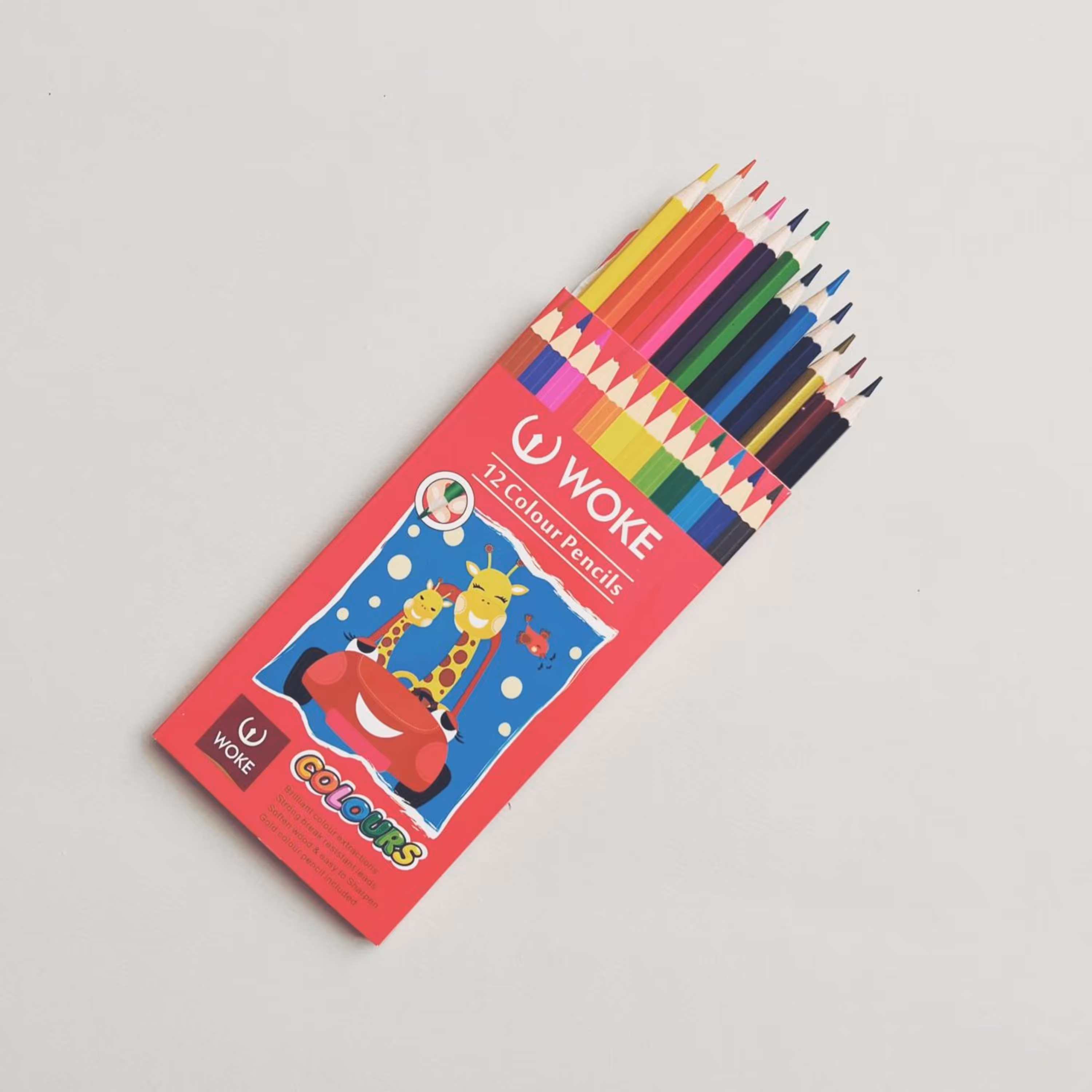 مداد رنگی 12 رنگ ووک woke جعبه مقوایی