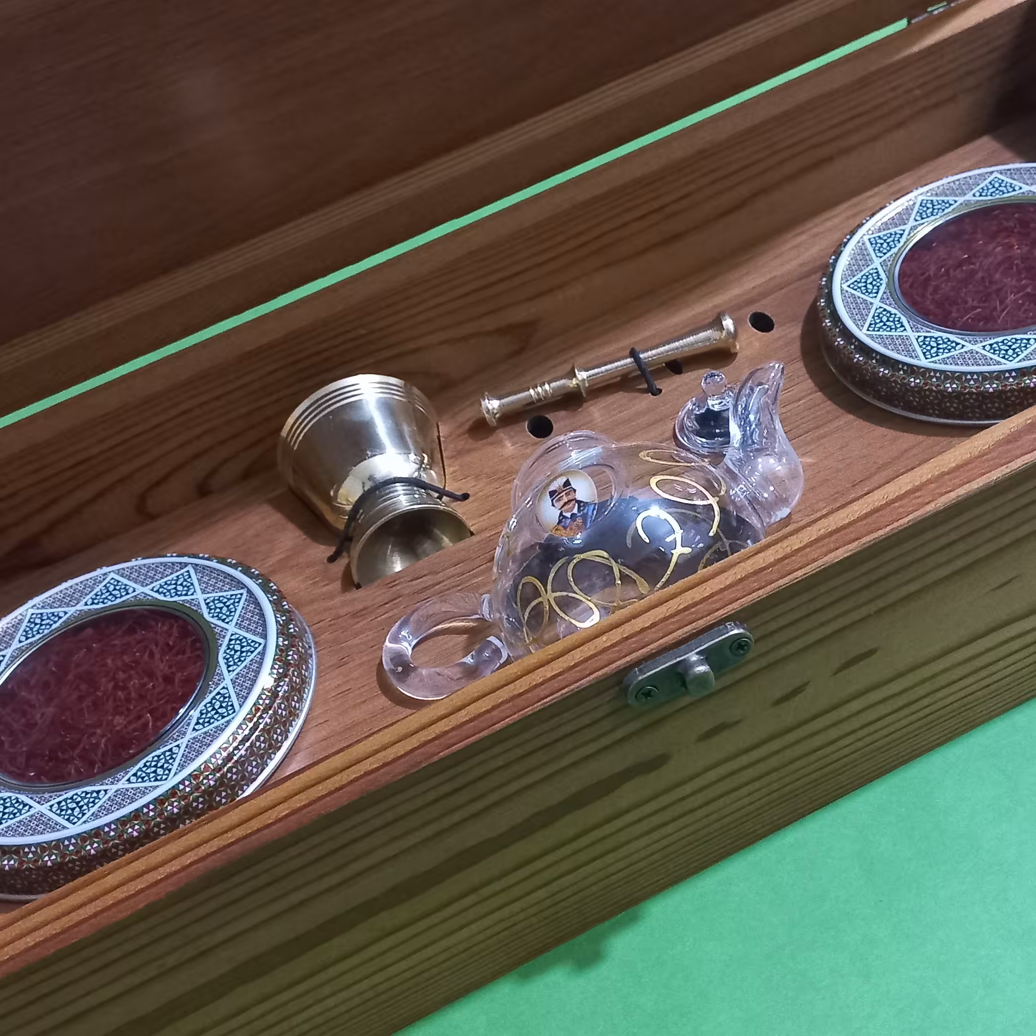 پک هدیه چوبی دو خاتم زعفران 