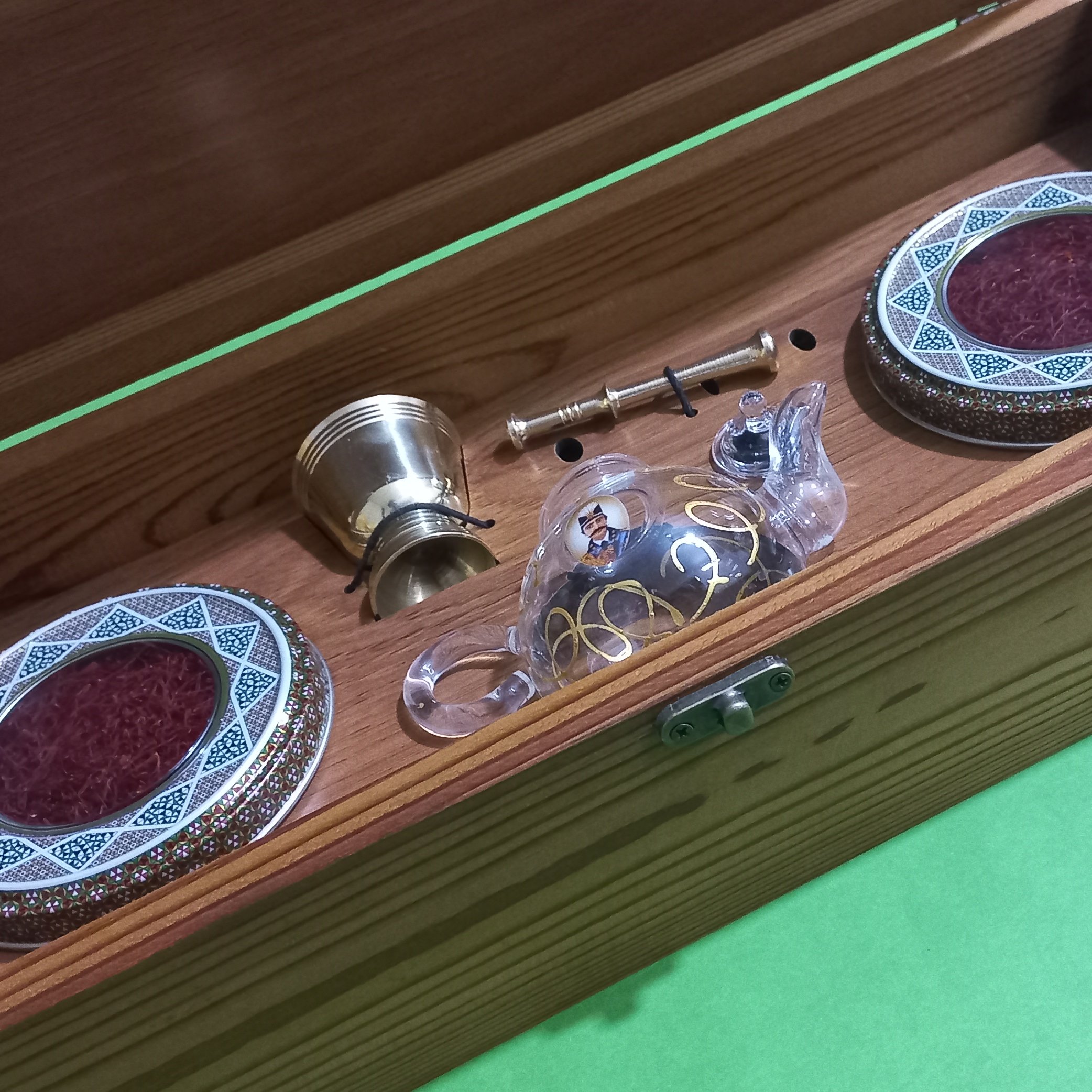 پک هدیه چوبی دو خاتم زعفران 