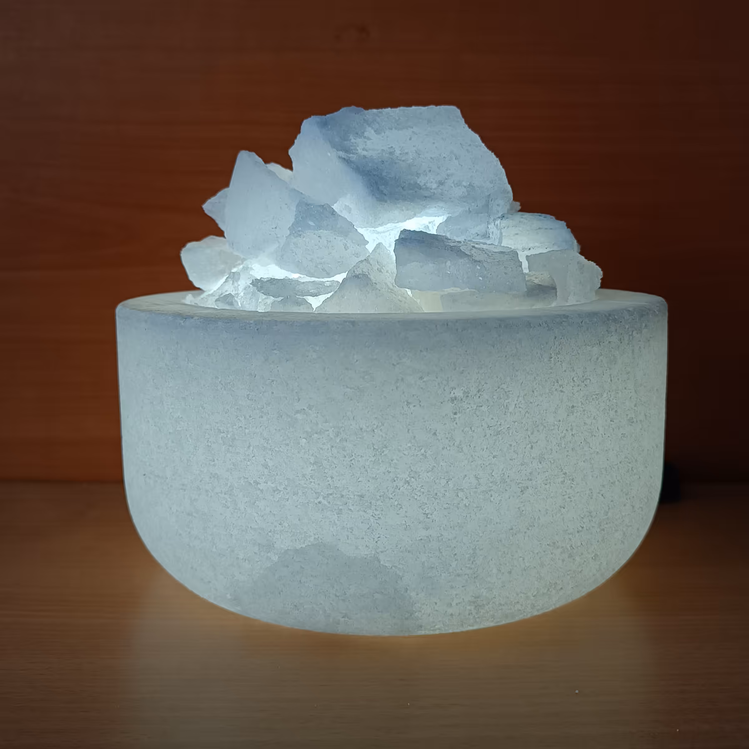 آباژور سنگ نمک  کاسه ای ( سفید )