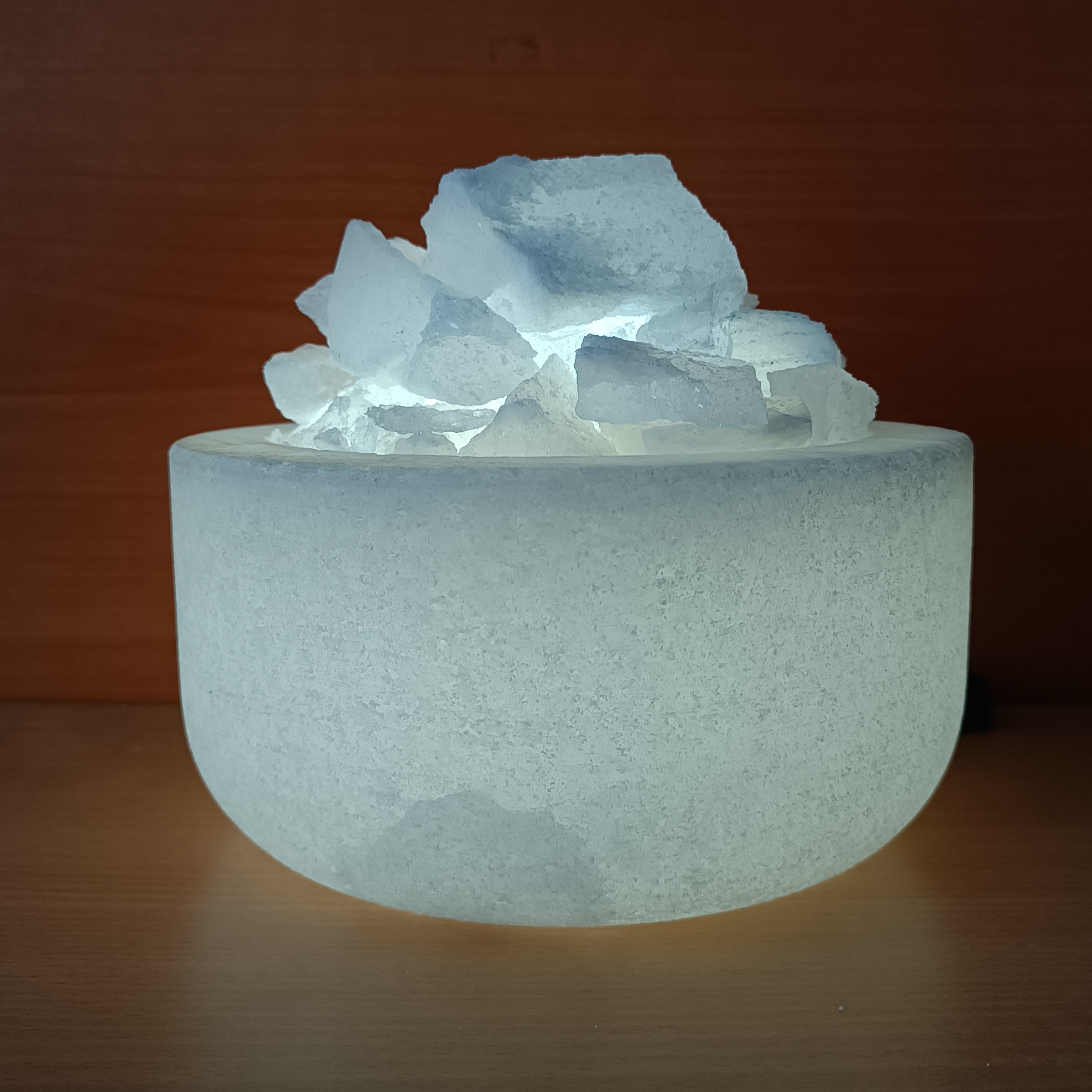 آباژور سنگ نمک  کاسه ای ( سفید )