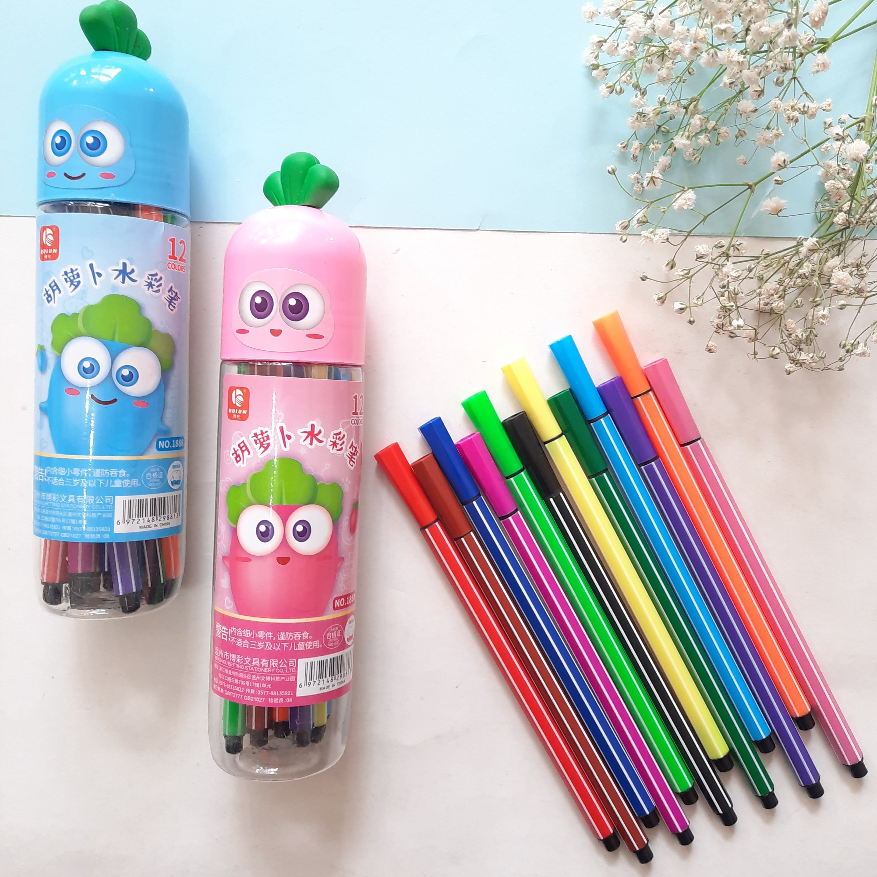 ماژیک رنگامیزی 12 رنگ با بسته بندی جذاب