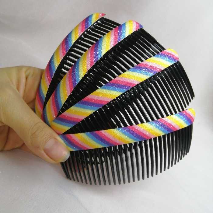 شانه سر اکلیلی 2عددی رنگین کمانی