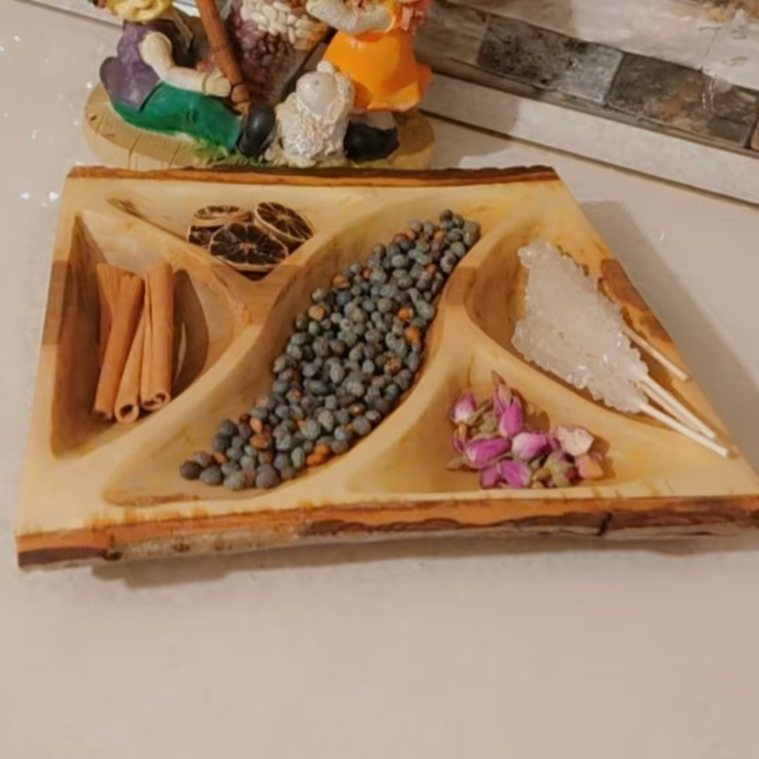 ظروف چوبی روستیک چوب گردو دست‌ساز 