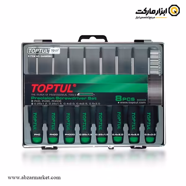 ست پیچ گوشتی ساعتی تاپ تول 8 عددی مدل GAAW0802