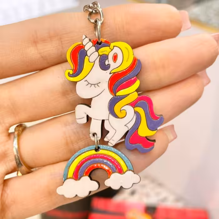 دو مدل جا کلیدی چوبی طرح یونیکورن