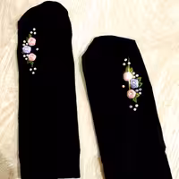 جوراب پریزن گلدوزی با نگین طرح 7