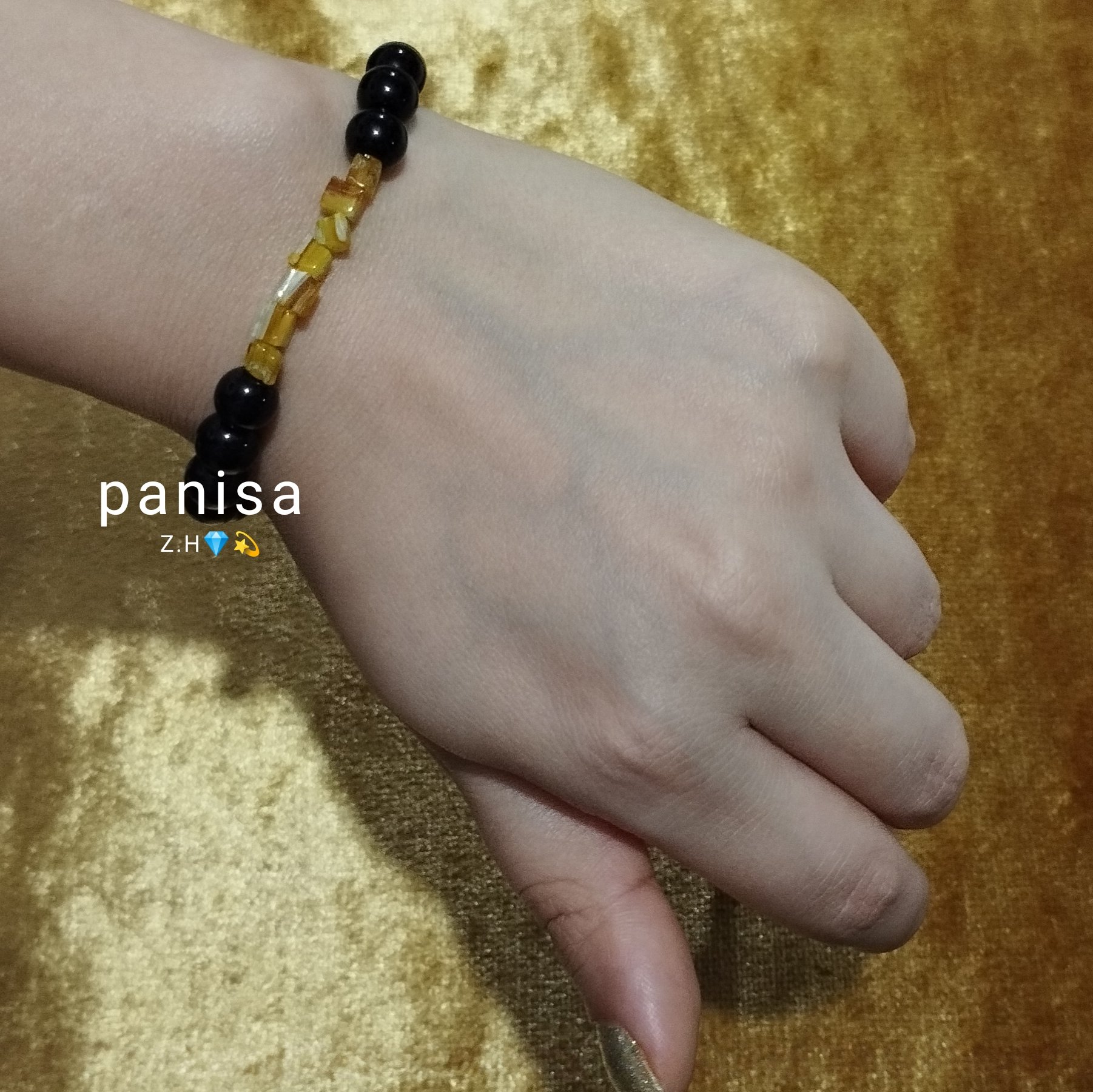 دستبند اونیکس براق،سنگ شکسته بسیارشیک