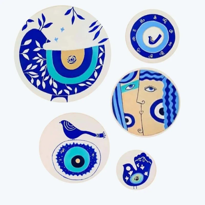 دکوری چشمی دیواری پنج عددی براق هنر دست 