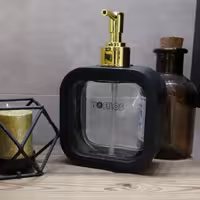 جا مایع دستشویی و ظرفشویی لیندا مشکی طلایی