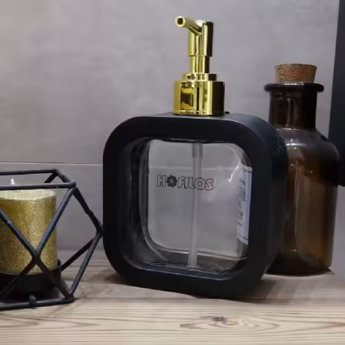 جا مایع دستشویی و ظرفشویی لیندا مشکی طلایی