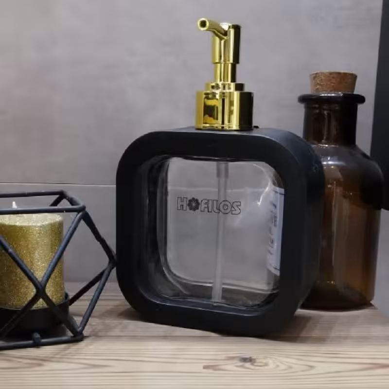 جا مایع دستشویی و ظرفشویی لیندا مشکی طلایی