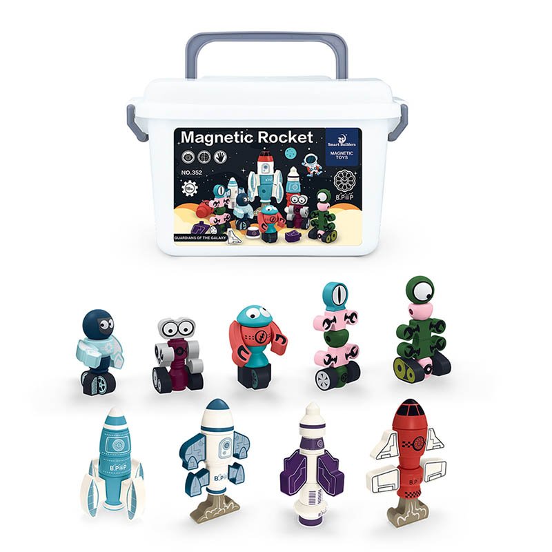 اسباب بازی مگنتی طرح موشک فضایی 68 تکه کد 352
