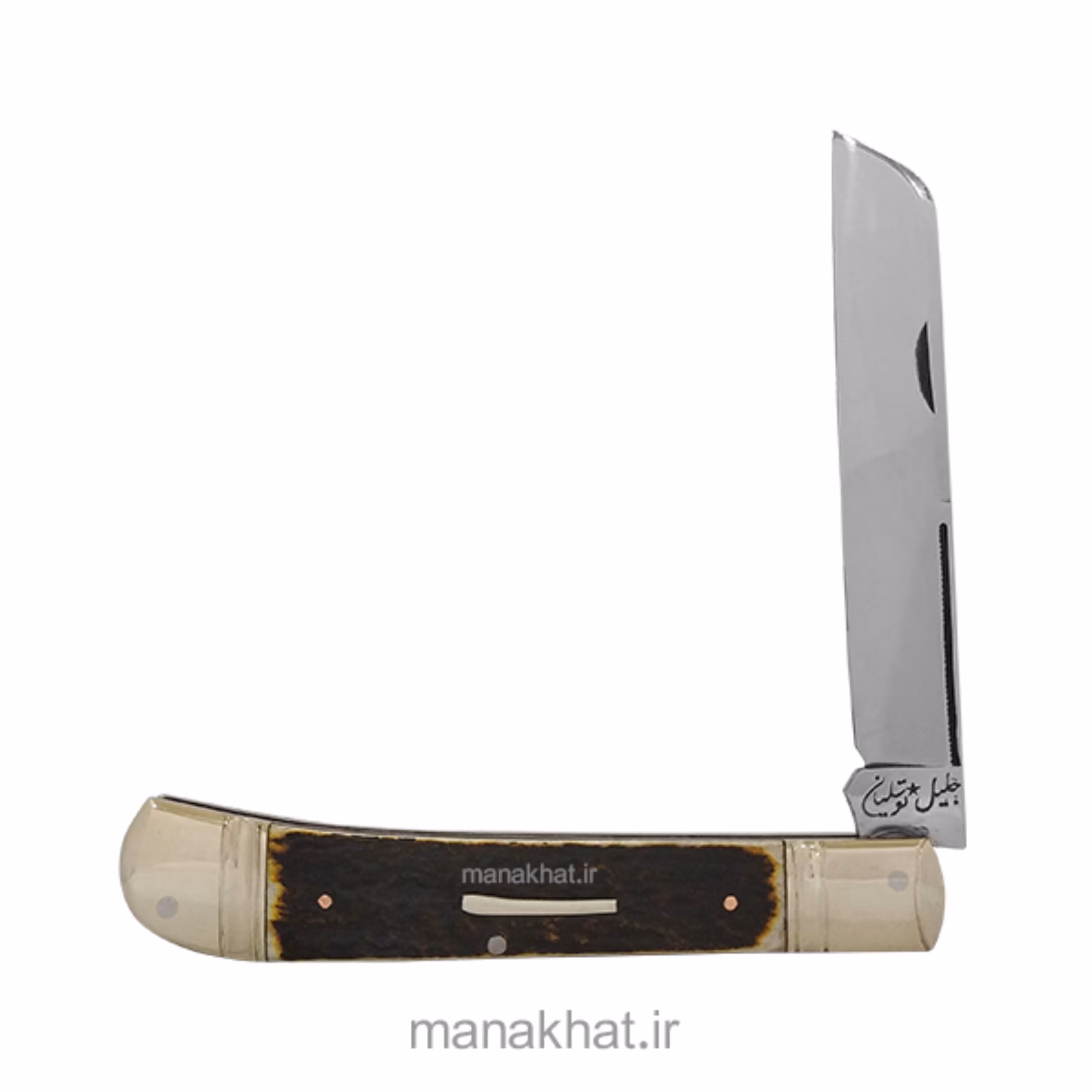 قلمتراش خوشنویسی تک تیغ دسته شاخ گوزن 13 سانت استاد جلیل توسلیان