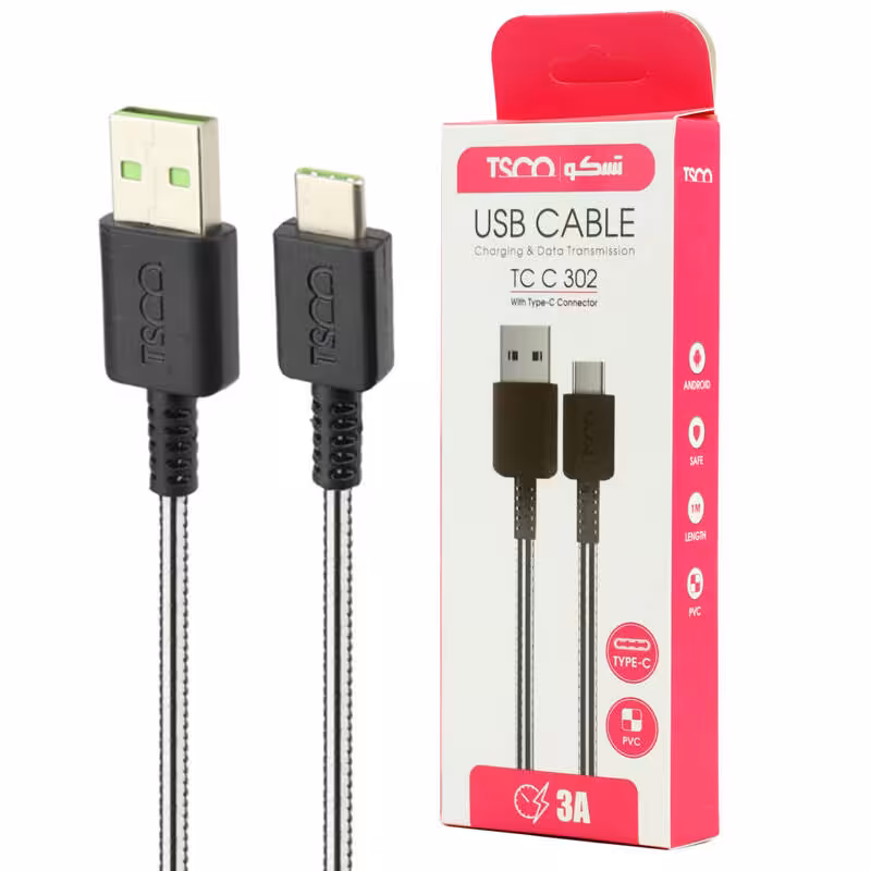 کابل Type-C به USB تسکو مدل TC C302 به طول 1 متر