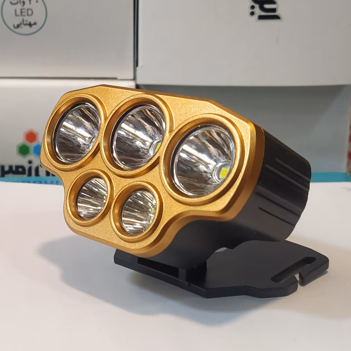 چراغ قوه پیشانی 5 لامپ xy502 شارژی 