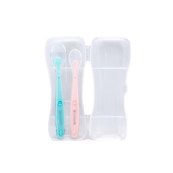 قاشق سیلیکونی 2 عددی با قاب بیبی سیل Babisil