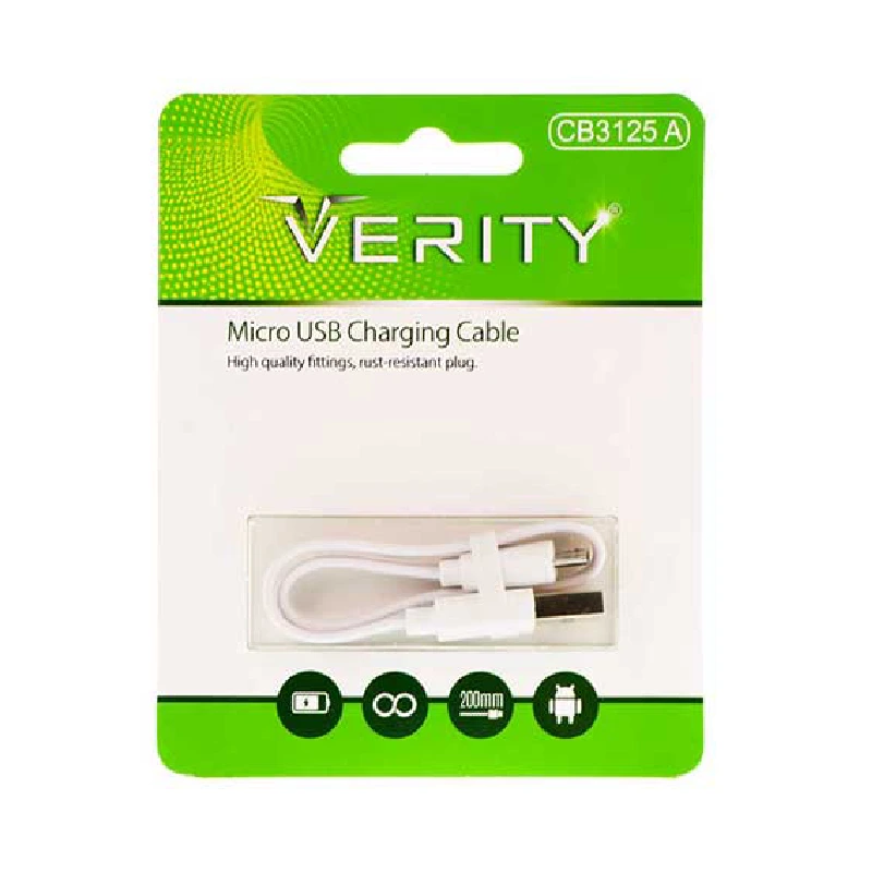 خرید و قیمت کابل میکرو یو اس بی Verity CB3125 A 20cm