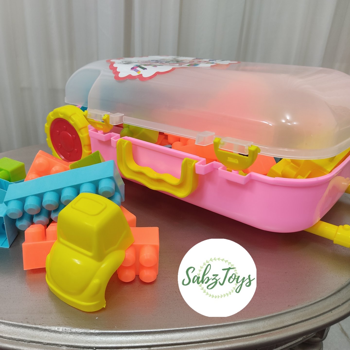 لگو خانه سازی چمدانی قطعه بزرگ صورتی