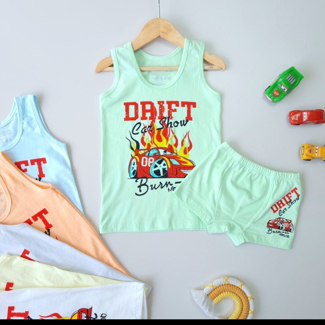  رکابی و شورت پسرانه سایز 3 تا 10 سال ارسال رایگان  