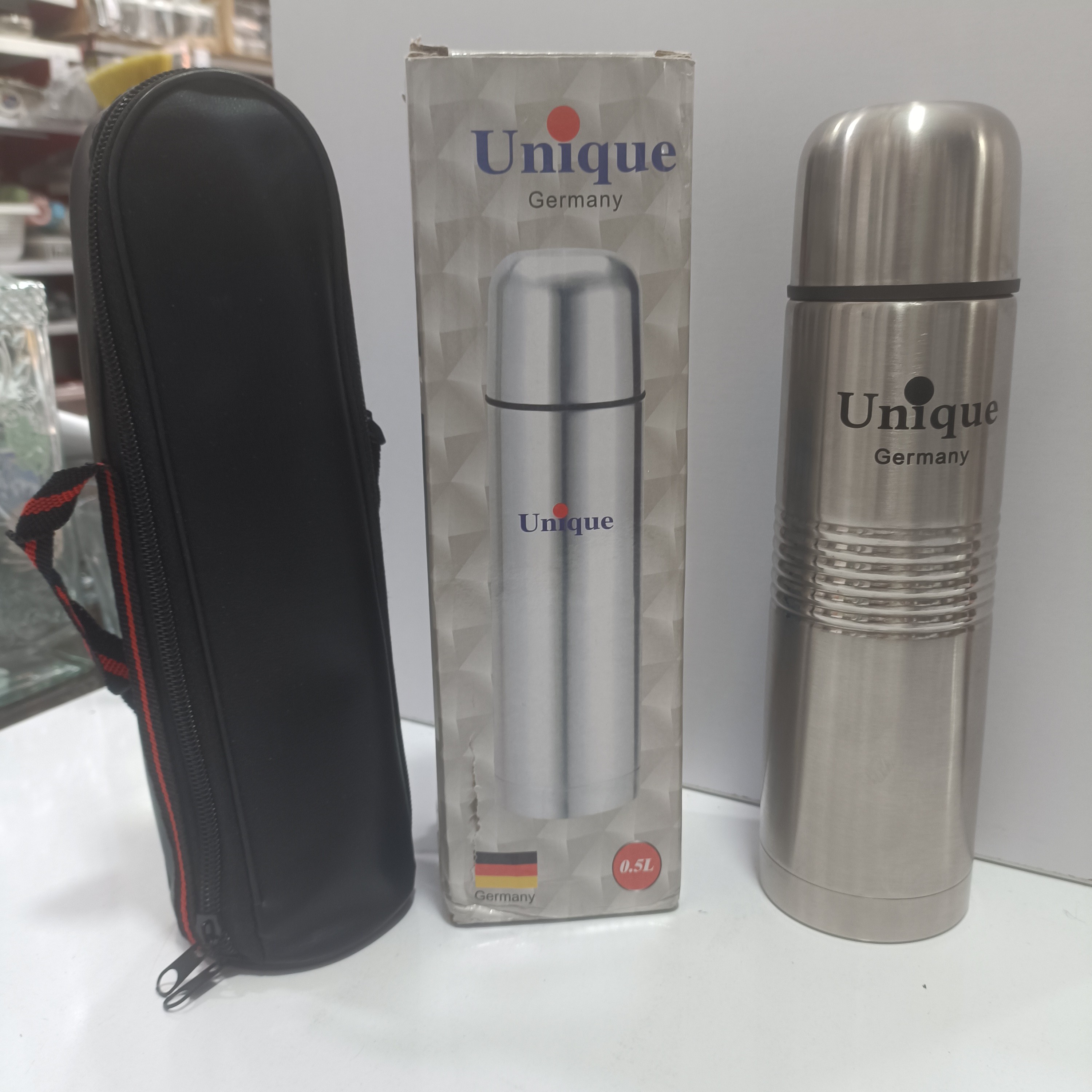 فلاکس استیل نیم لیتری بدون شیشه برند یونیک 