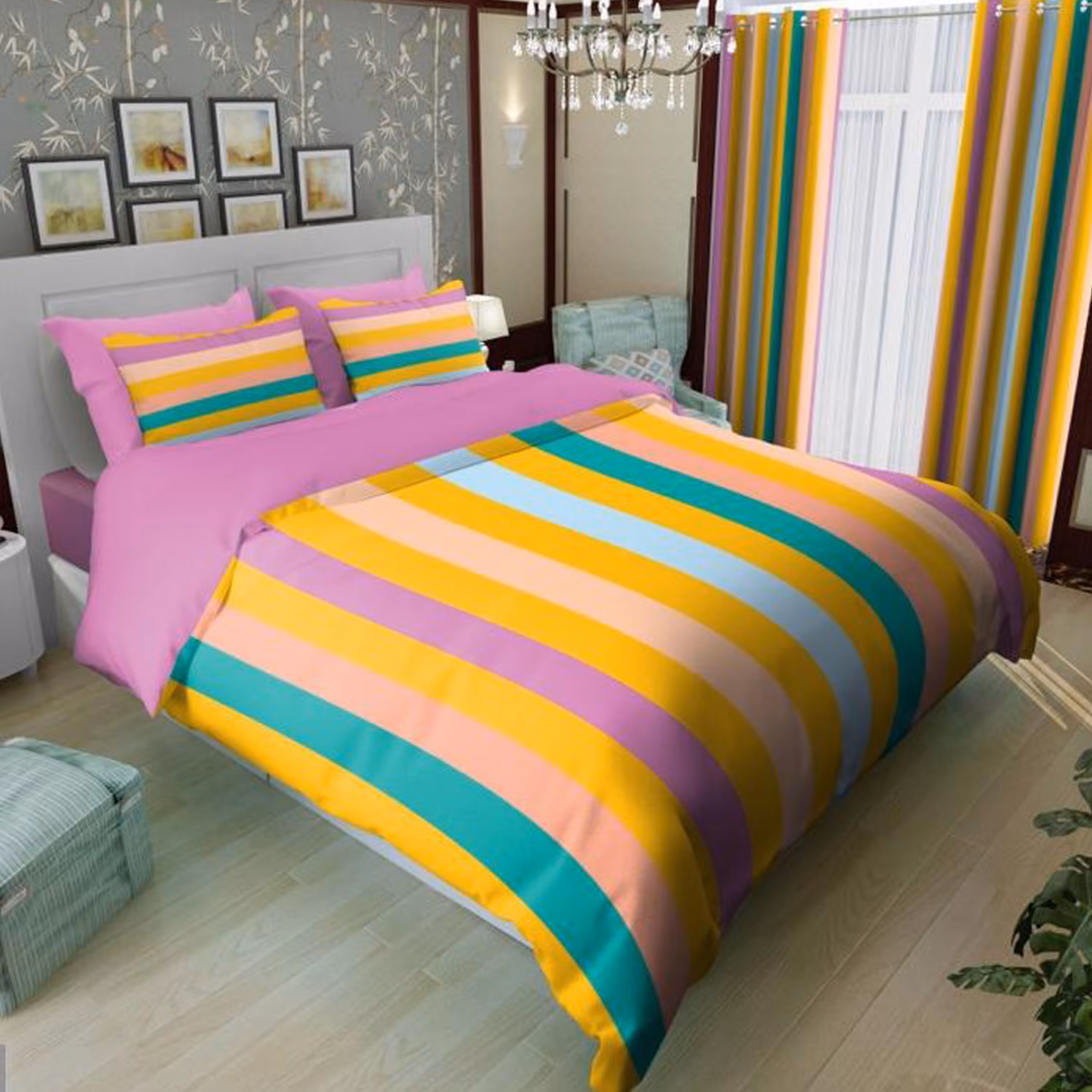 سرویس روتختی 2 نفره تنسل چاپی برندترک لند(Turk Land) rs 45