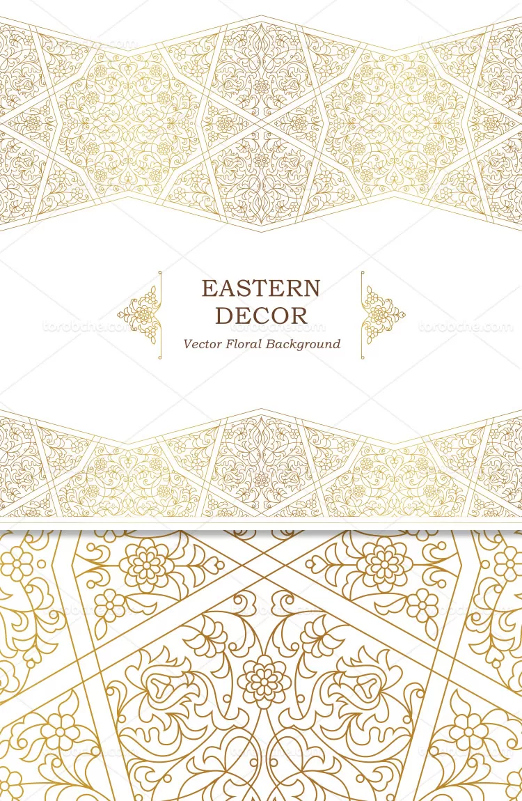 وکتور گل و بته تزئینی طلایی | گرافیک با طعم تربچه