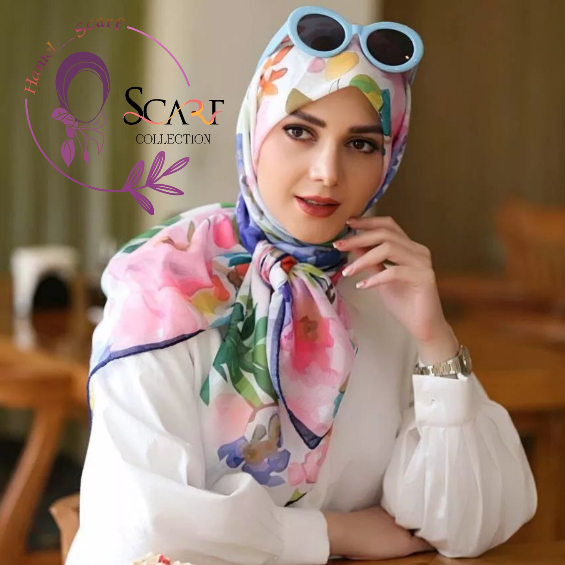 روسری نخی آبرنگی