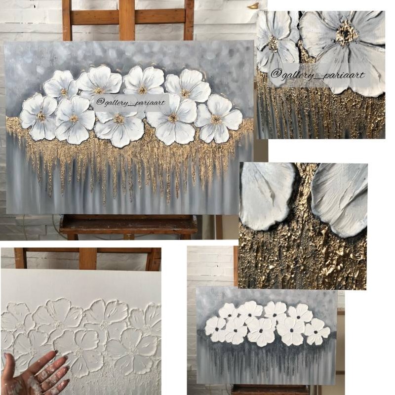 نقاشی برجسته زمینه پتینه سایز 70 در 100