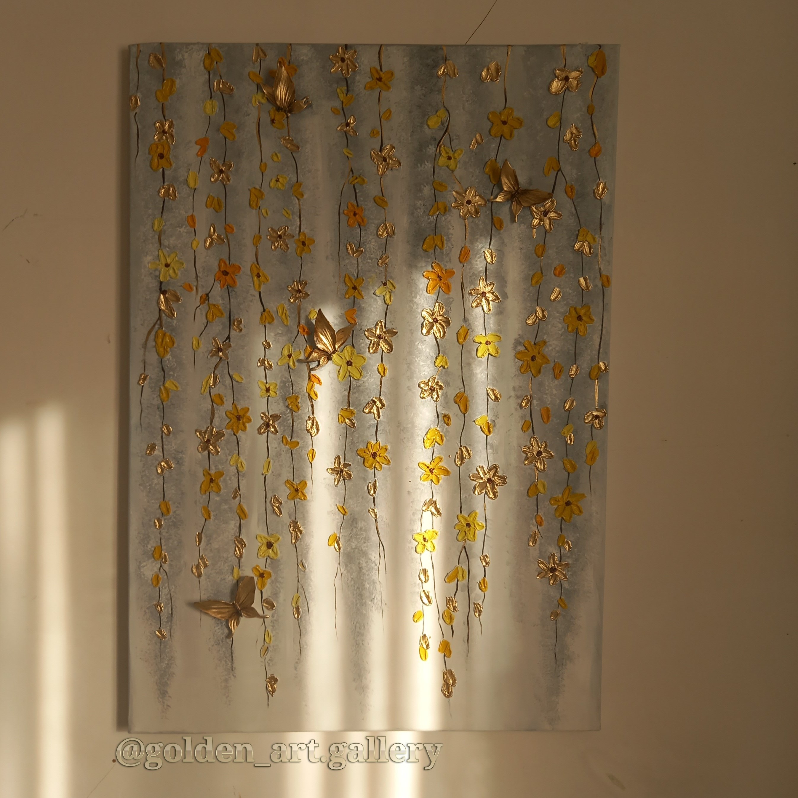 تابلو نقاشی شکوفه های بهاری گل برجسته