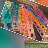 خط کش 20 شابلون دار پک 2 عددی ارزانی باران تحریر