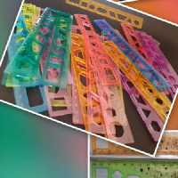 خط کش 20 شابلون دار پک 2 عددی ارزانی باران تحریر