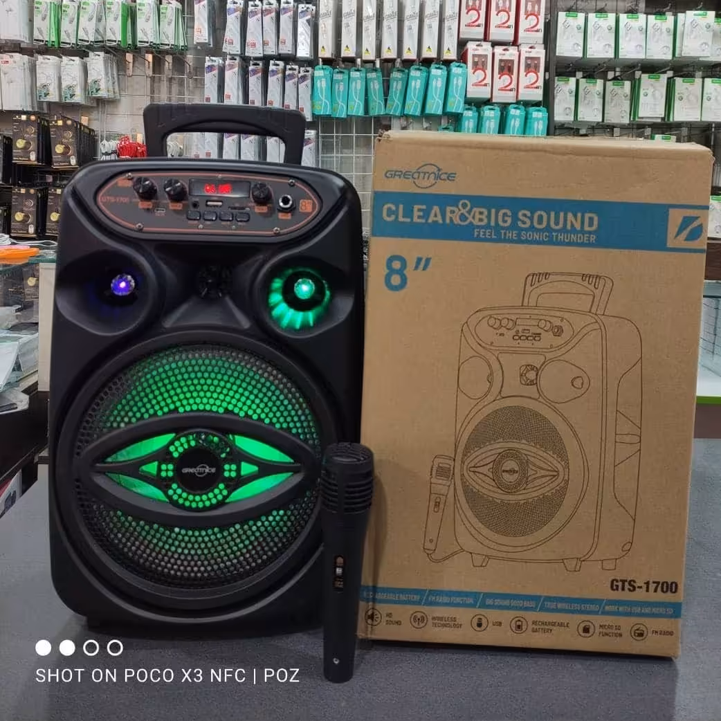 اسپیکر شارژری بلوتوثی قابل حمل (8 اینچ)مدل GTS-1700