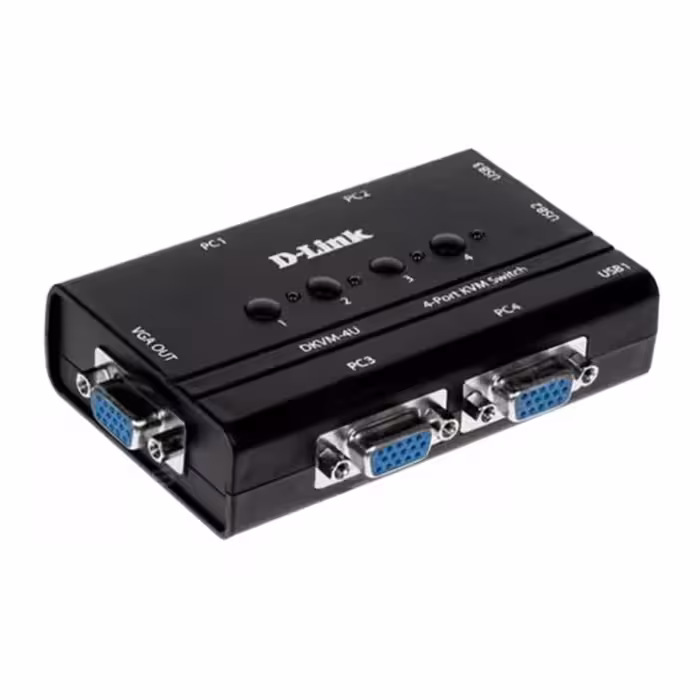 سوئیچ کی وی ام 4 پورت دی لینک DKVM-4U USB Black