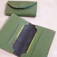 جاکلیدی و جای کارت چرم طبیعی دست دوز