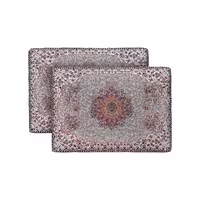 پشتی ترمه طرح شاه نشین رنگ گردویی (یک جفت)