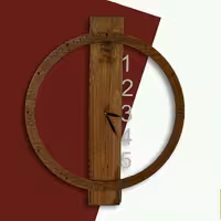 ساعت دیواری کلاسیک جنس چوب رنگ دلخواه ابعادcm25