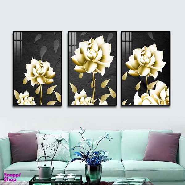 تابلو بکلیت طرح طبیعت و گل مدل B-1588 مجموعه 3 عددی