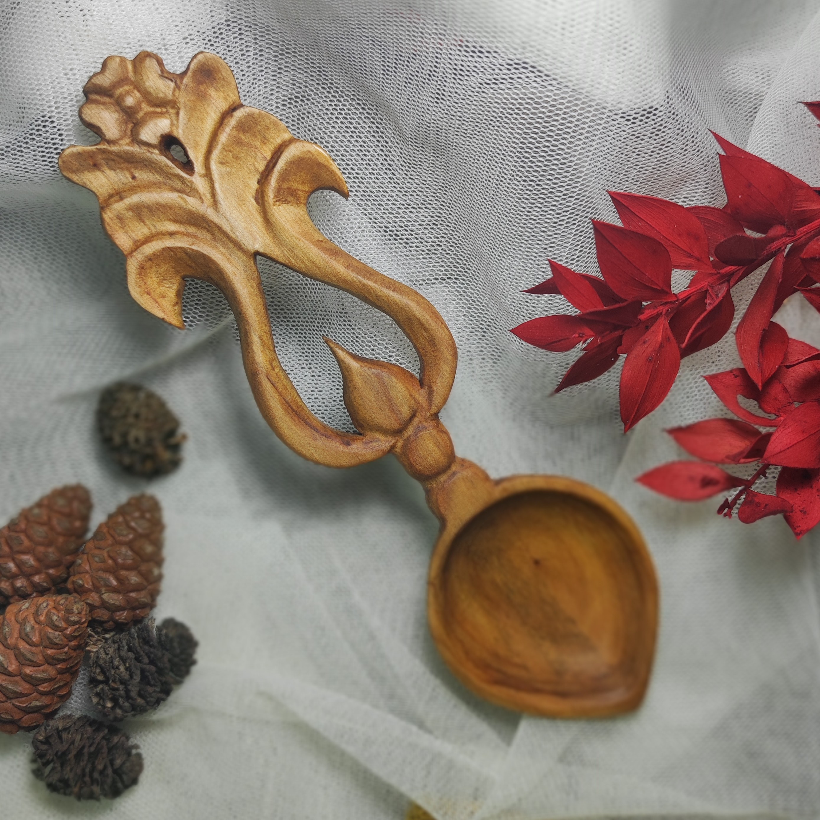 قاشق آجیل چوبی قاشق چوبی منبت کاری