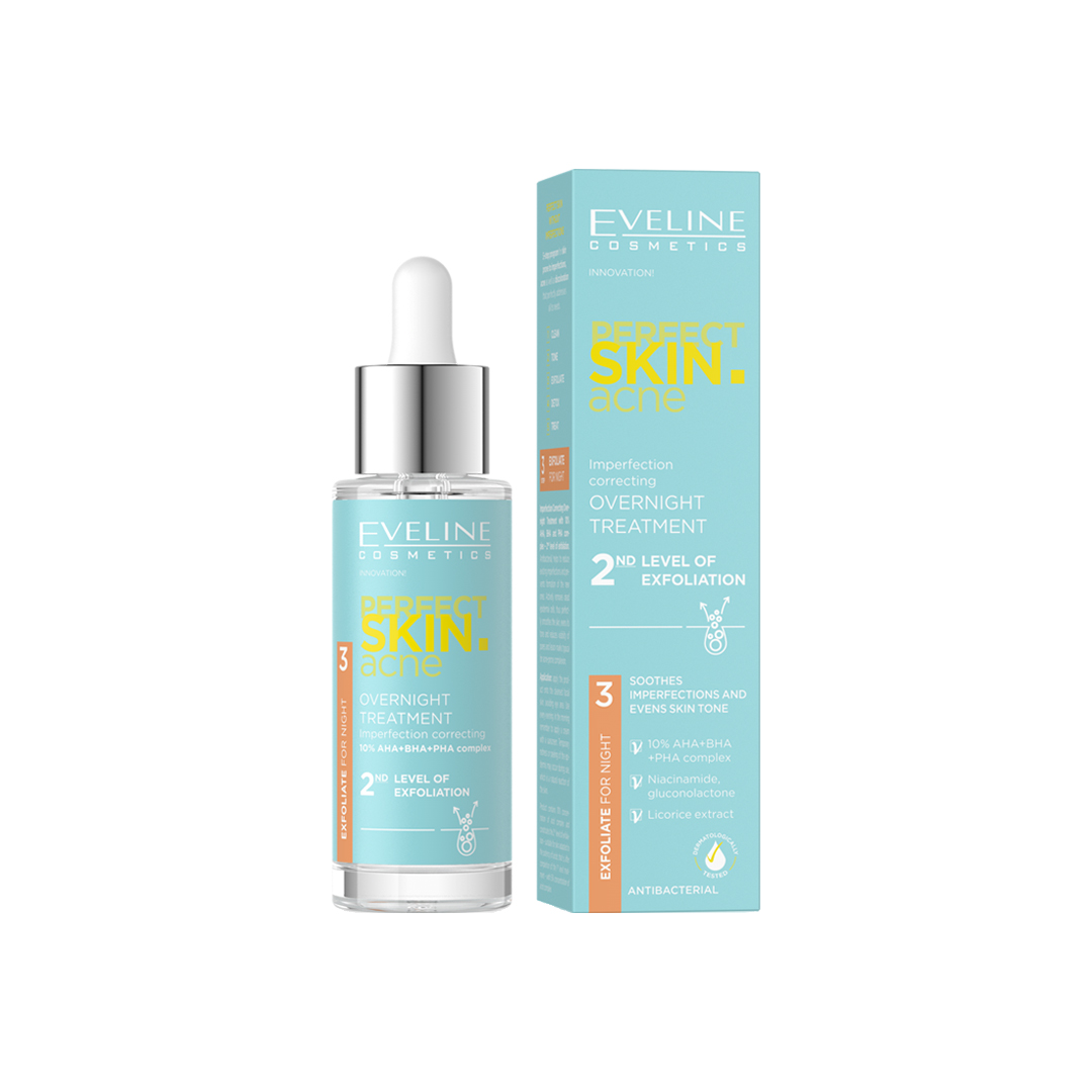 سرم شب ضد جوش کمپلکس 10% اولاین مدل Perfect Skin Acne حجم 30 میلی لیتر
