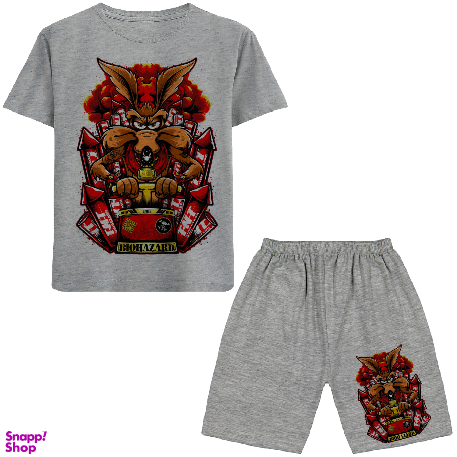 ست تیشرت و شلوارک پسرانه طرح سگ کد N181