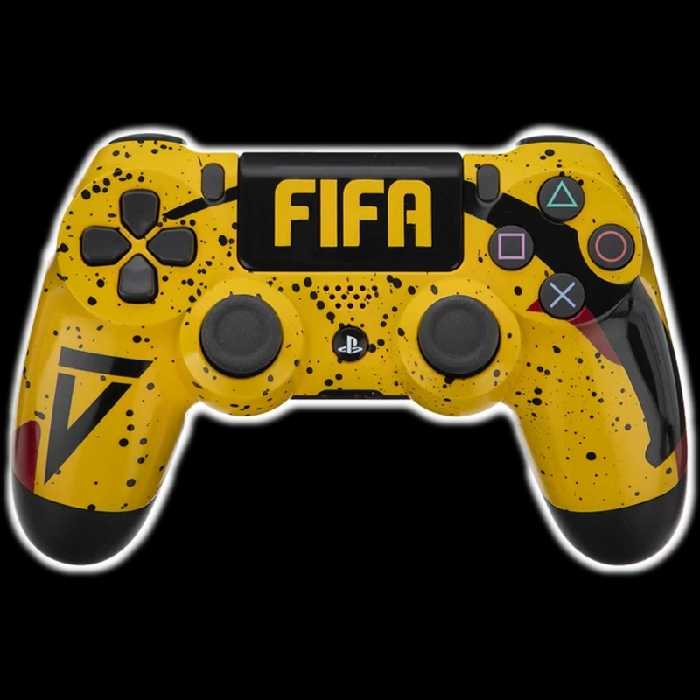 کنترلر دوال شاک پلی استیشن 4 های کپی طرح فیفا زرد