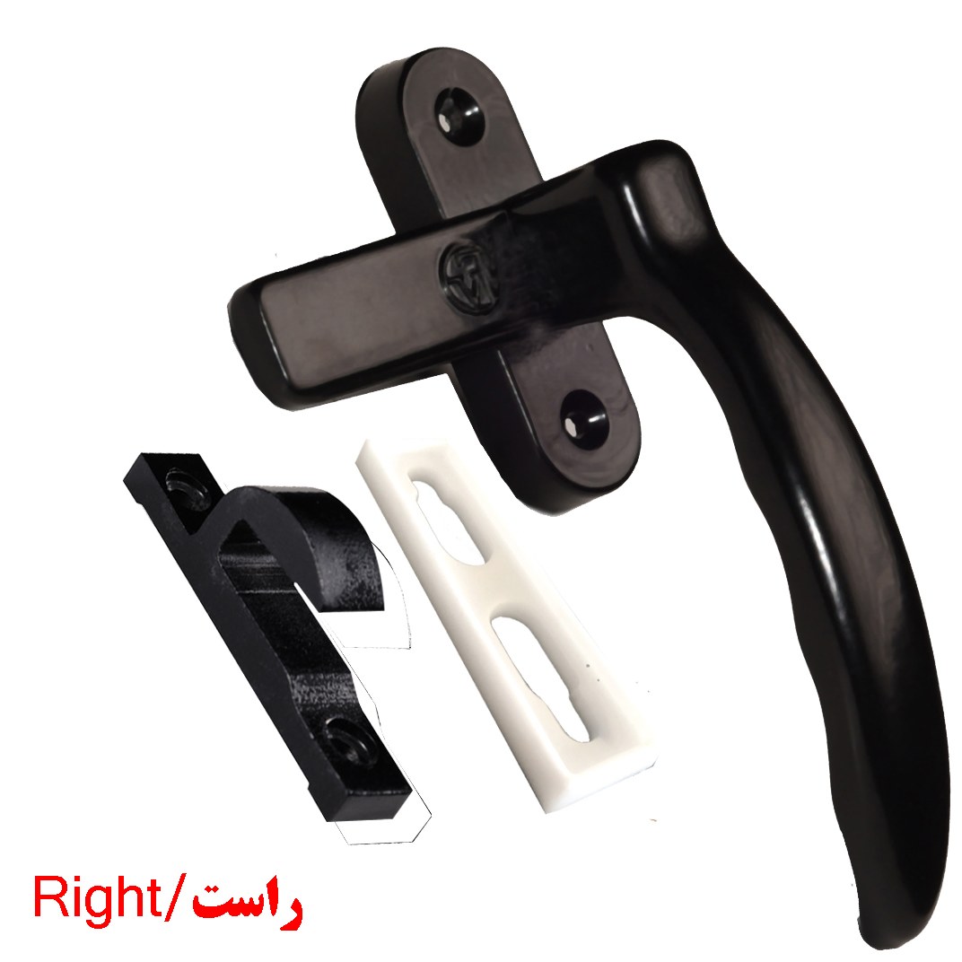 دستگیره در و پنجره آلومینیومی مشکی راست فراویز مدل دلفین D1