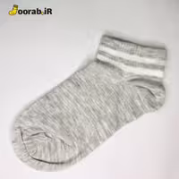 جوراب مچی کش کبریتی لب 2خط طوسی با نوار سفید