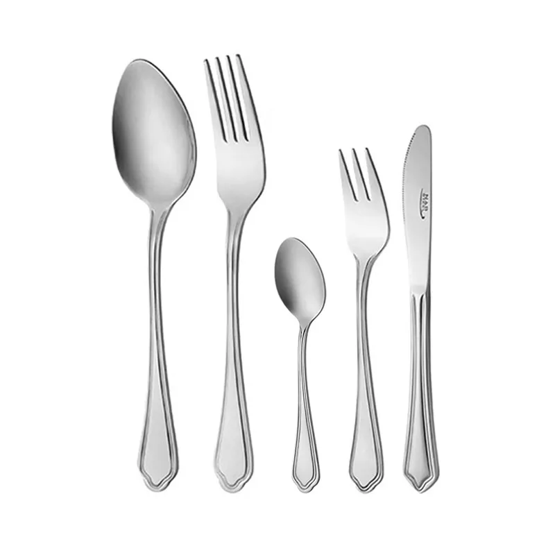 سرویس قاشق و چنگال 6 نفره ناب استیل طرح ونیز استیل براق (30 پارچه)