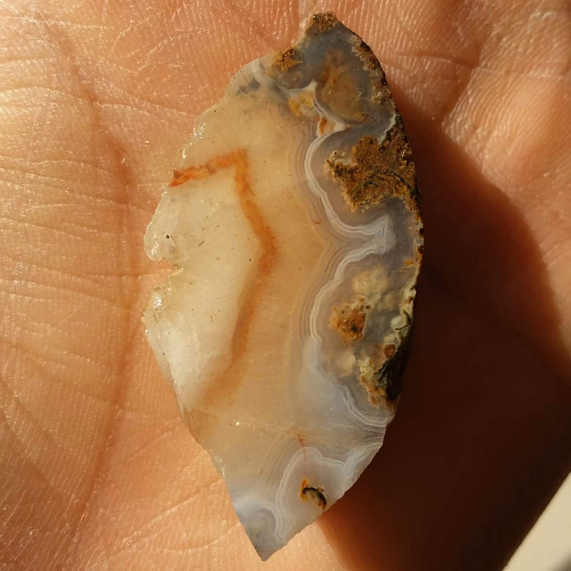 اسلایس سنگ راف عقیق سلیمانی 7رنگ خاصصص 100درصد طبیعی شاهکار خلقت