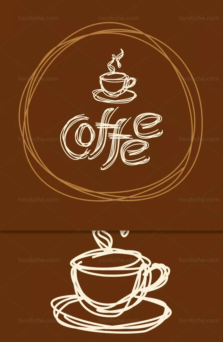 وکتور لوگو کافی شاپ خطی | گرافیک با طعم تربچه